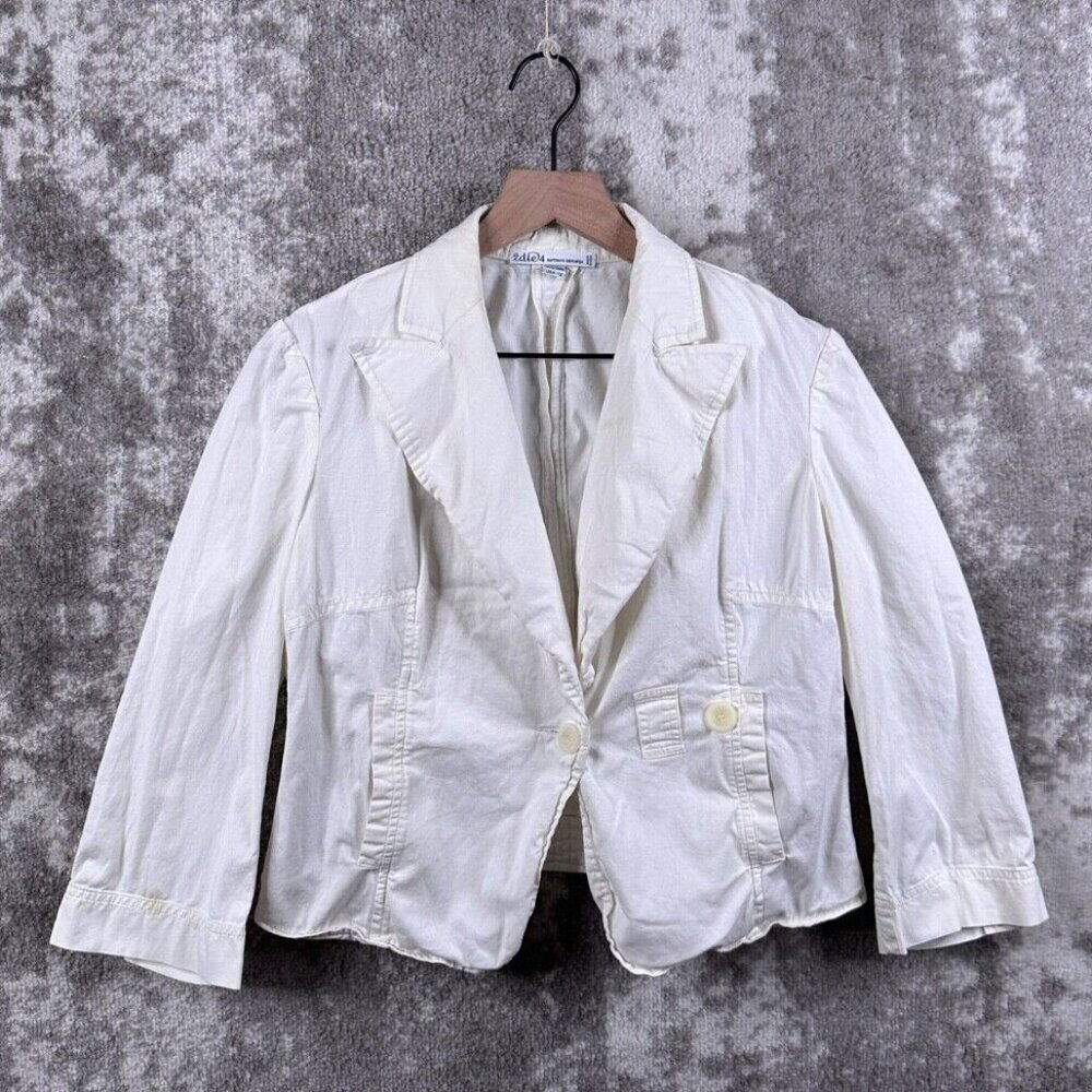 Antonio Berardi Jacket US 12 Womens White One Button Boyfriend Unlined Stretch